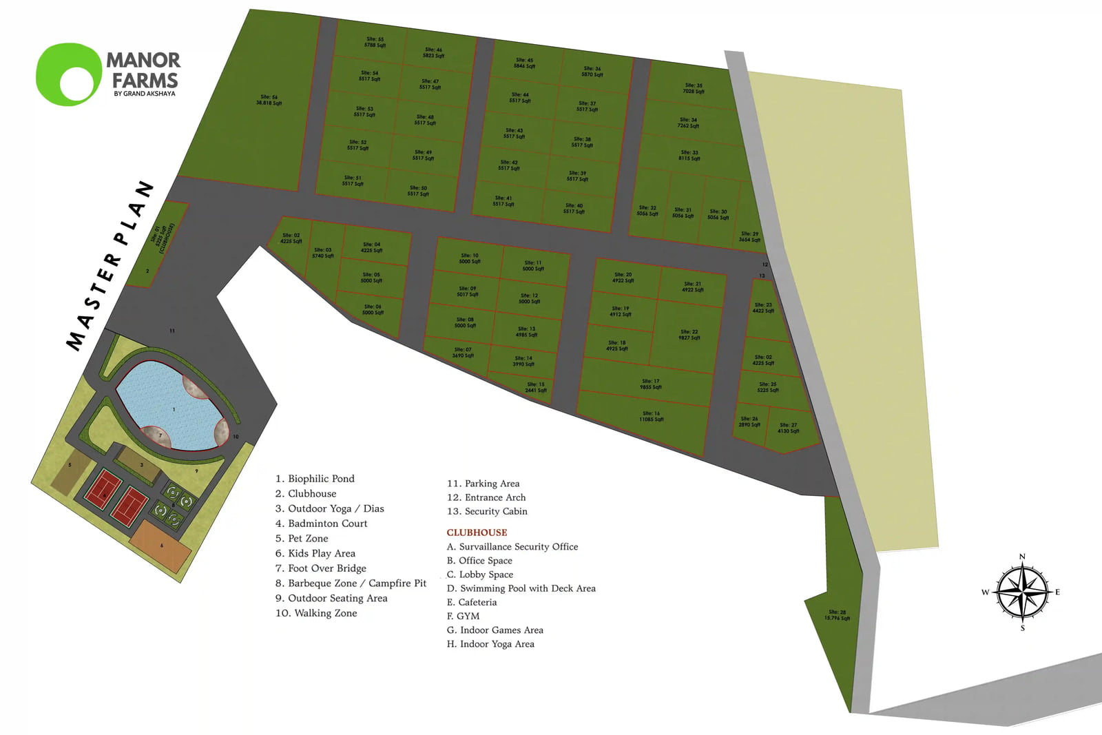 Master Plan of Manor Farm Plot Near Bangalore